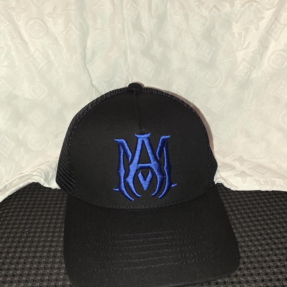 AMIRI Black Cap with Blue Emblem